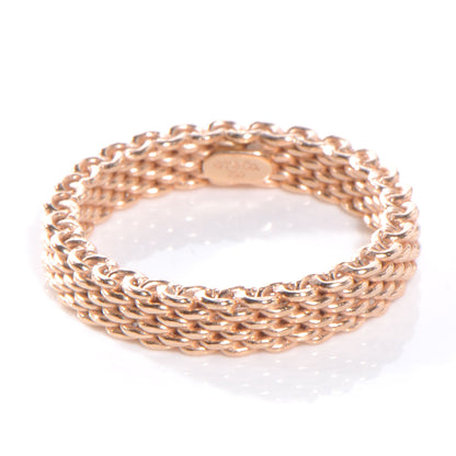 Tiffany 18k Rose Gold Narrow Mesh Somerset Ring 6.5 3 of 4