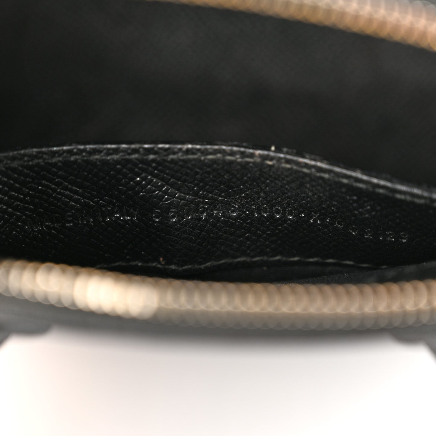 Signature Grained Calfskin XXS Ville Top Handle Bag Black White