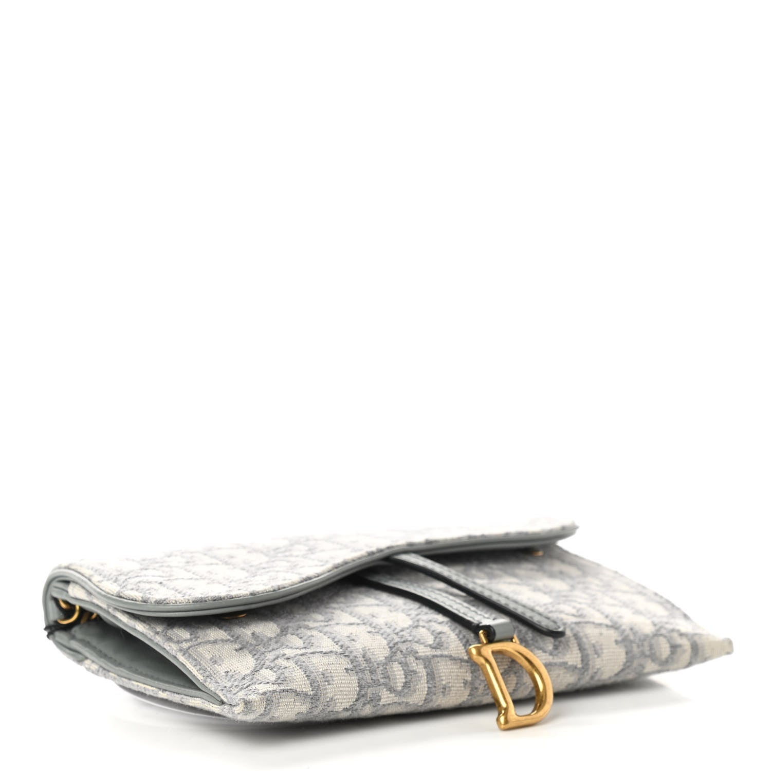 Christian Dior Oblique Saddle Chain Long Wallet Grey 5 of 12