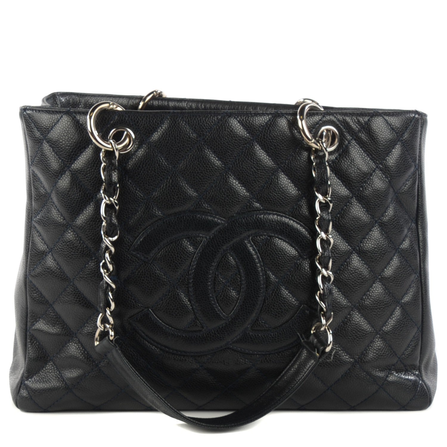 Chanel Caviar Grand Shopping Tote GST Navy 1 of 9