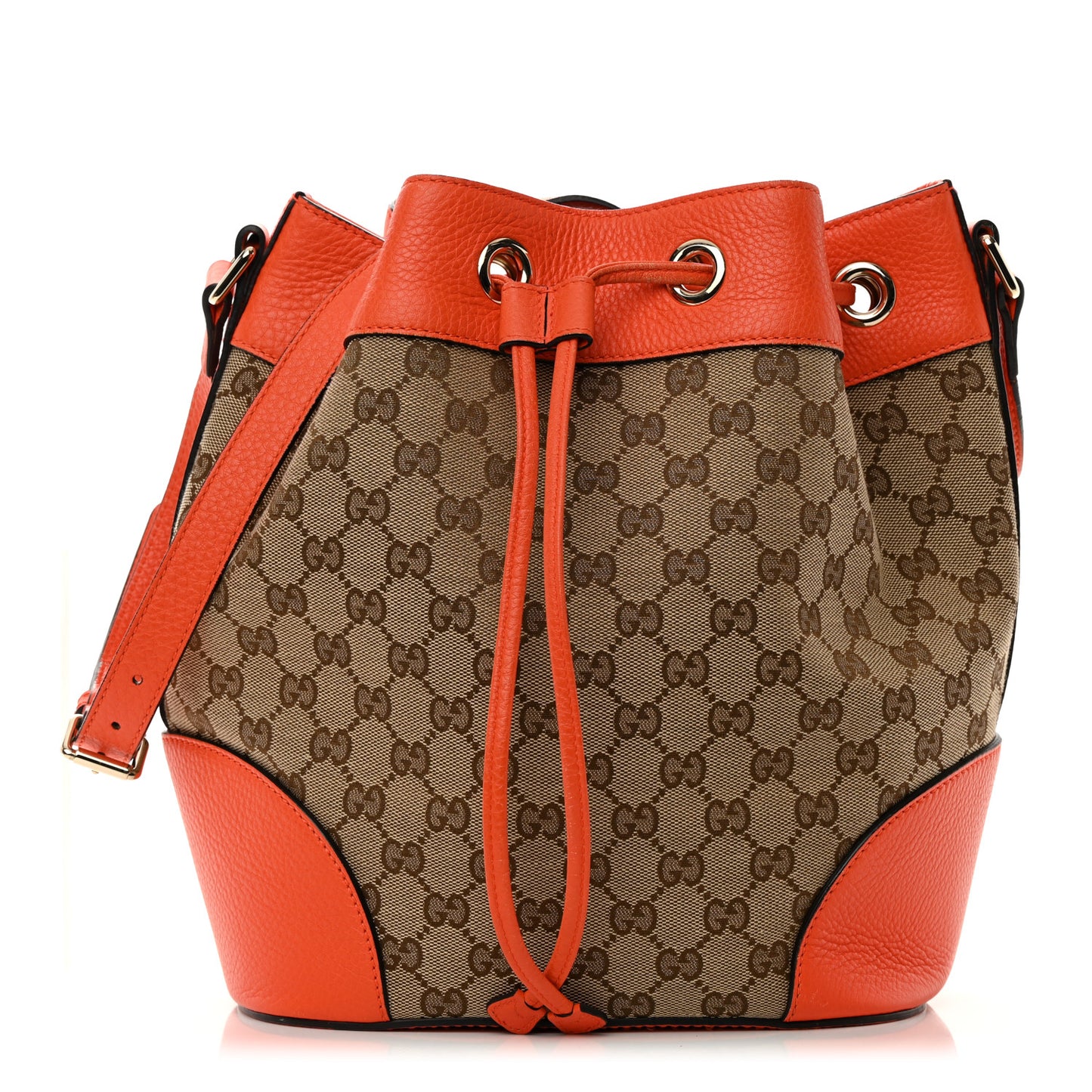 GG Monogram Calfskin Bucket Bag Orange
