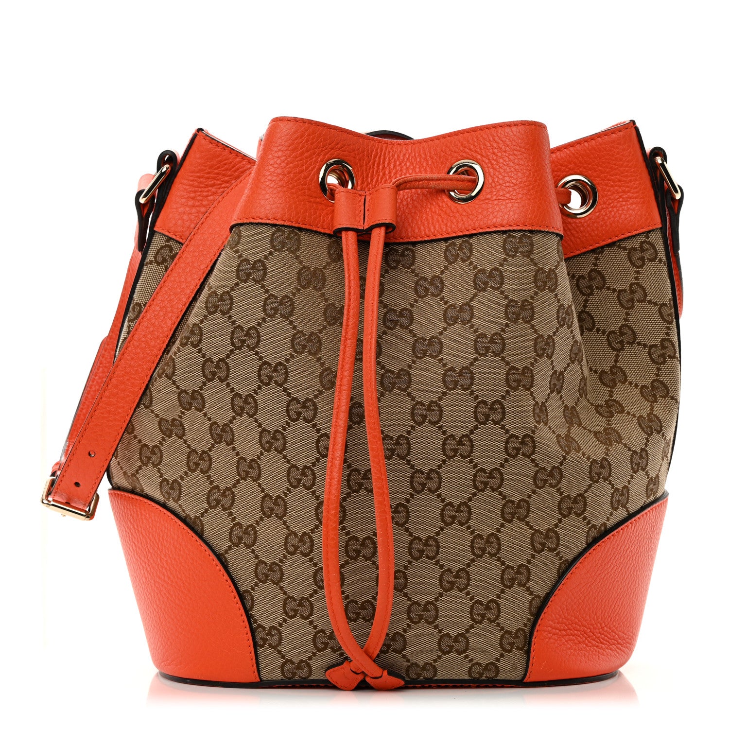 Gucci GG Monogram Calfskin Bucket Bag Orange 1 of 19