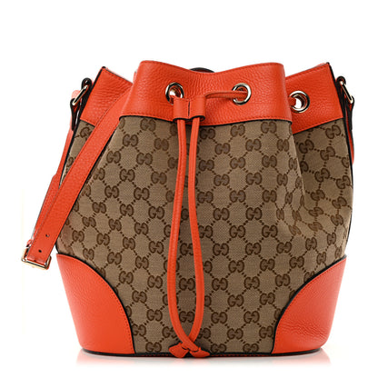 Gucci GG Monogram Calfskin Bucket Bag Orange 1 of 19
