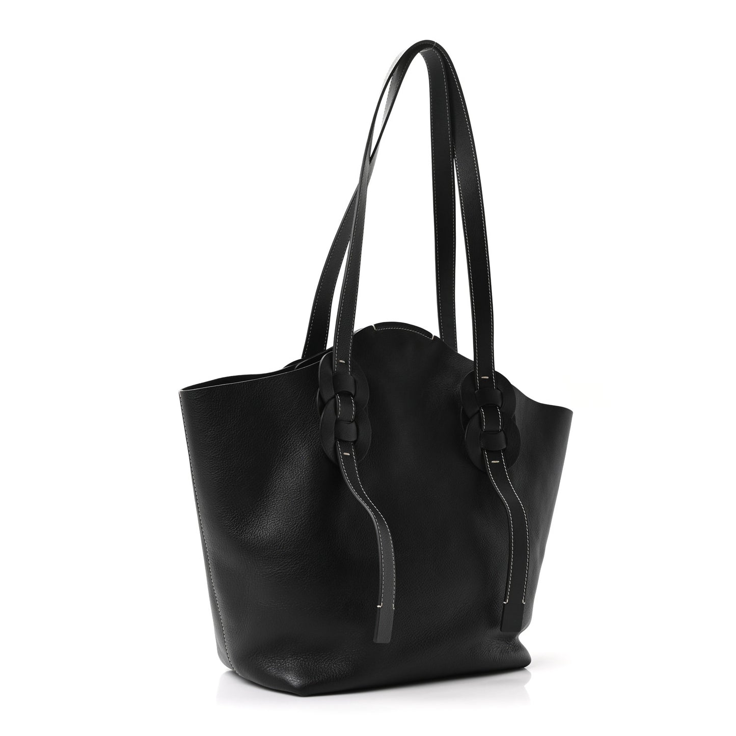 Small Grain Smooth Calfskin Medium Darryl Tote Black