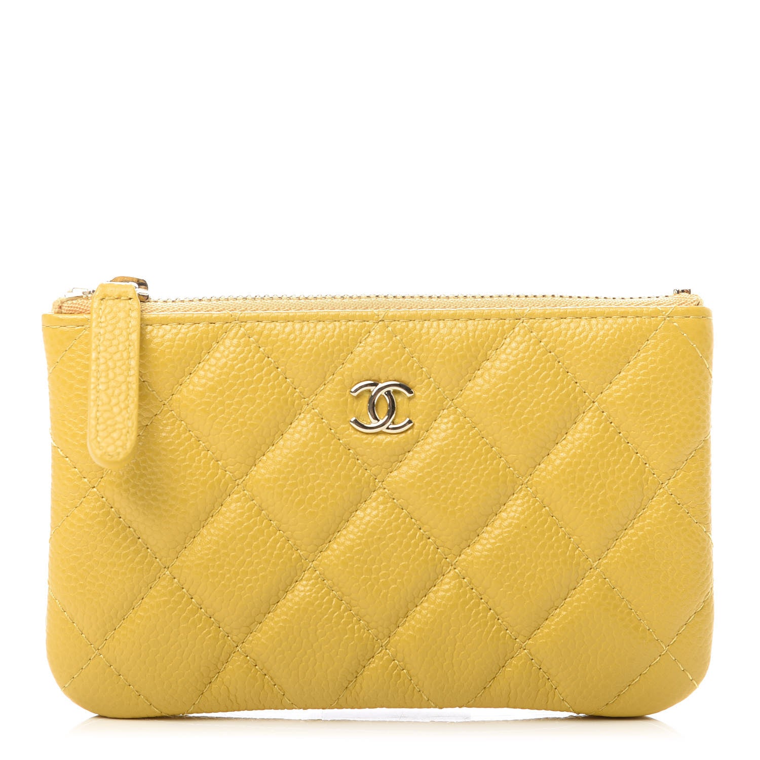 Chanel Caviar Quilted Small Cosmetic Case Yellow 1 of 8