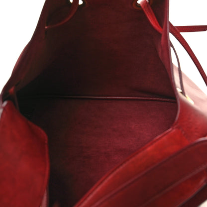 Saint Laurent Calfskin Medium Paris VII Flat Hobo Red 6 of 12