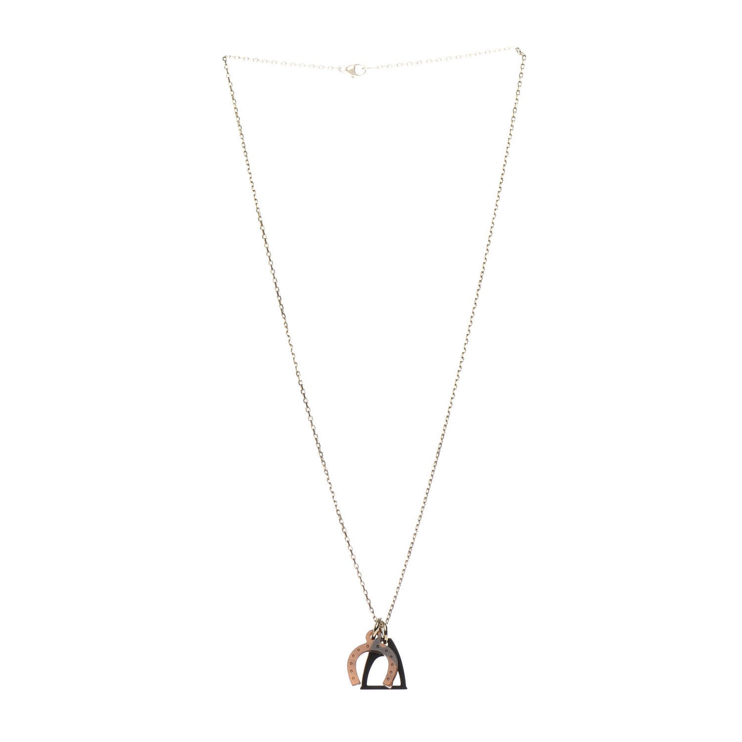 Permabrass Buffalo Horn Amulette Equestrian Pendant Necklace