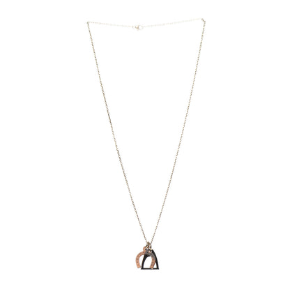 Hermes Permabrass Buffalo Horn Amulette Equestrian Pendant Necklace 3 of 6