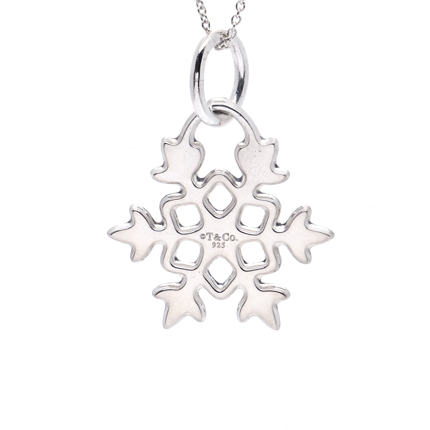 Sterling Silver Snowflake Charm Pendant Necklace