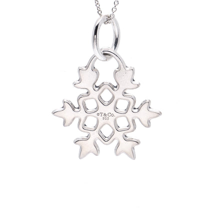 Tiffany Sterling Silver Snowflake Charm Pendant Necklace 4 of 7