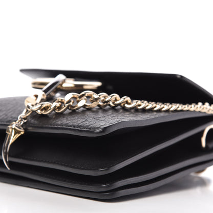 Chloe Large Grain Lambskin Shiny Goatskin Small Faye Shoulder Bag Black 7 of 9