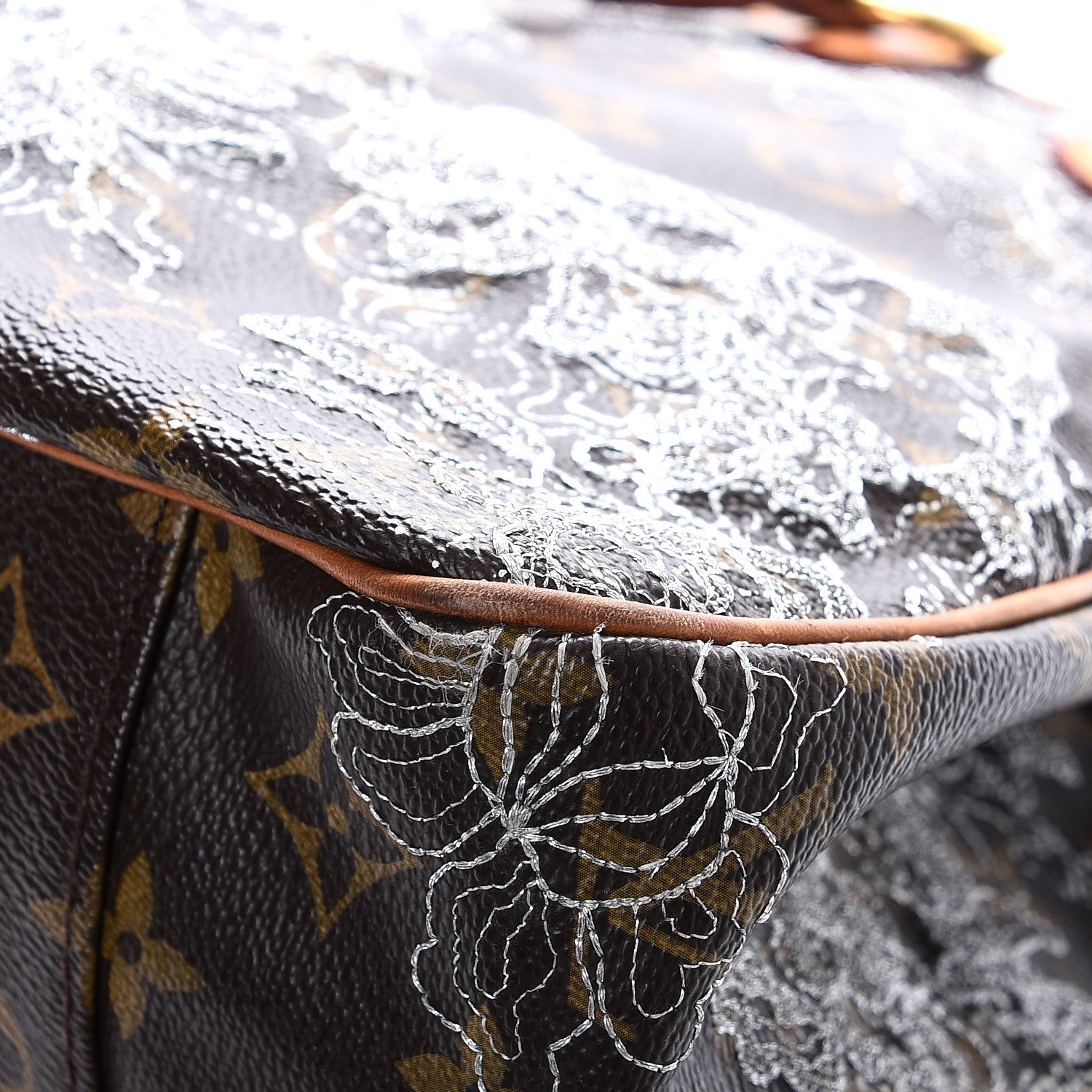 Louis Vuitton Monogram Dentelle Batignolles Horizontal Silver 10 of 14