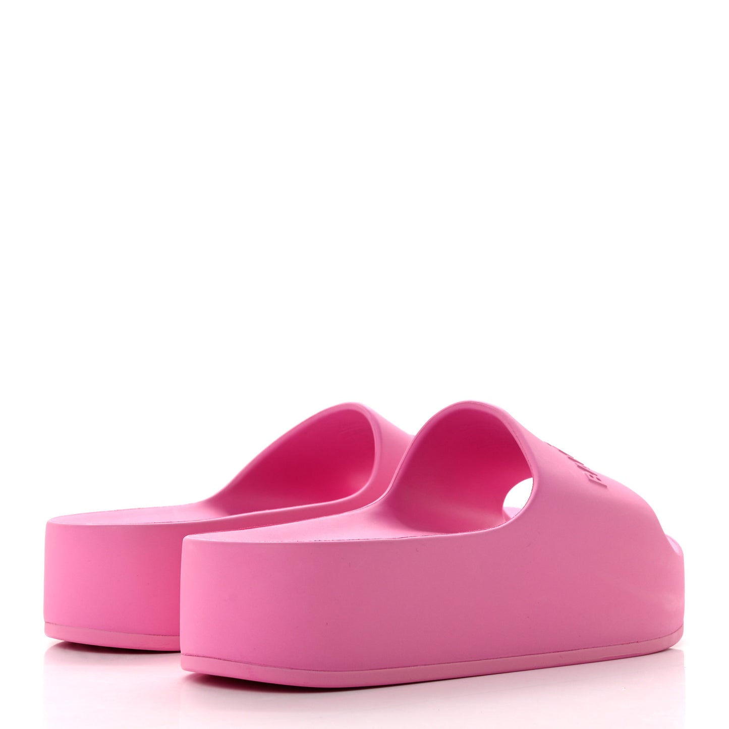 Rubber Chunky Platform Slide Sandals 36 Pink