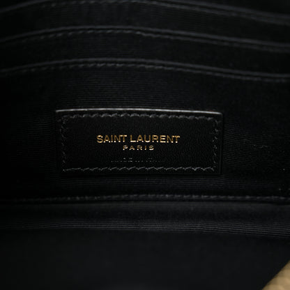 Saint Laurent Grained Lambskin Quilted Mini Becky Double Zip Bag Black 9 of 14
