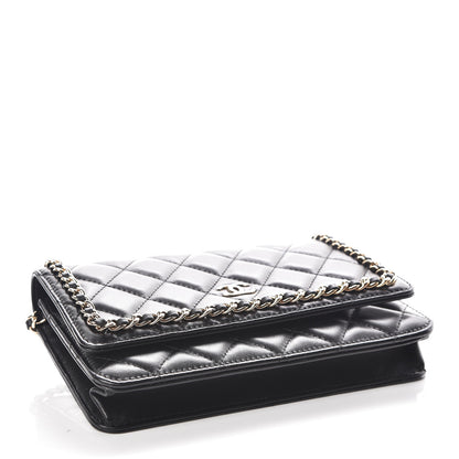 Chanel Lambskin Quilted Chain Around Wallet On Chain WOC Black 4 of 11