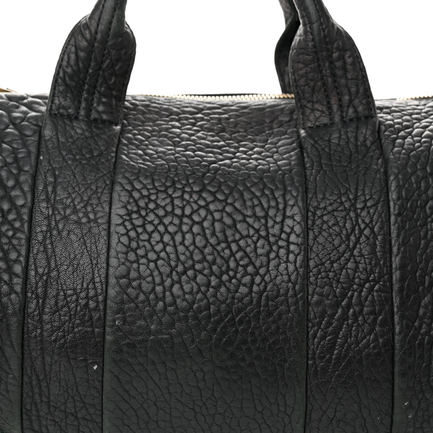 Pebbled Lambskin Rocco Black Antique Brass Hardware