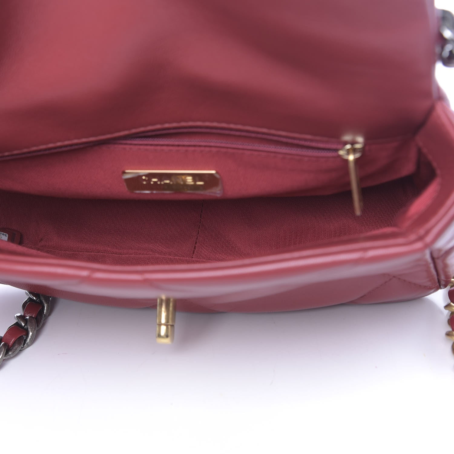 Chanel Goatskin Quilted Medium 19 Flap Dark Red 4 of 9