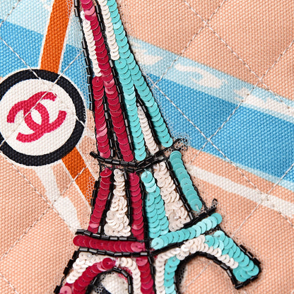 Chanel Canvas Printed Eiffel Tower Shoulder Bag 12 of 15