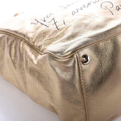 Saint Laurent Metallic Calfskin Y-Mail Tote Gold 14 of 15