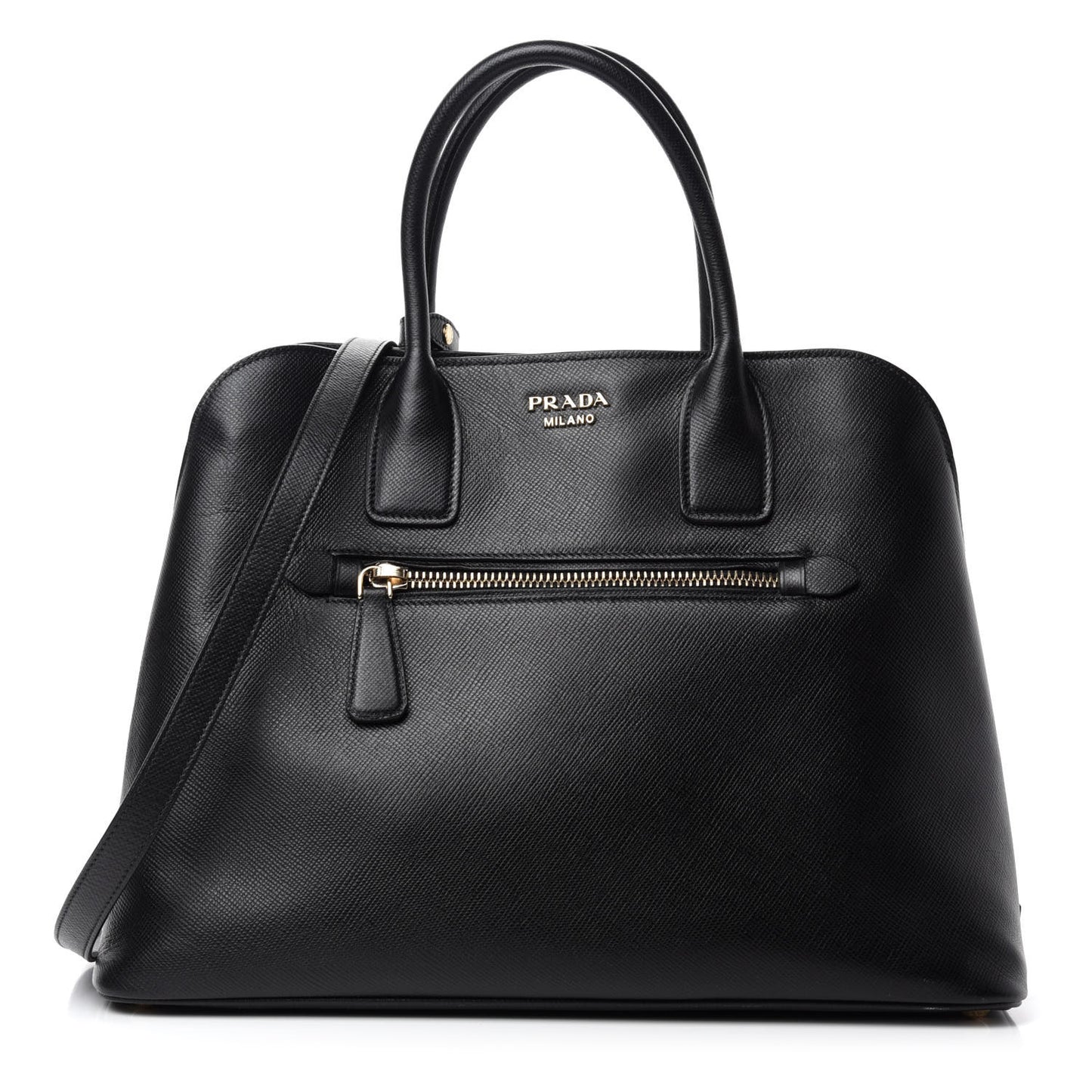 Saffiano Cuir Open Promenade Tote Black