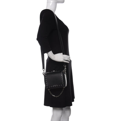 Alexander McQueen Fine Grain Goatskin Perforated Box Shoulder Bag 16 Black 2 of 11