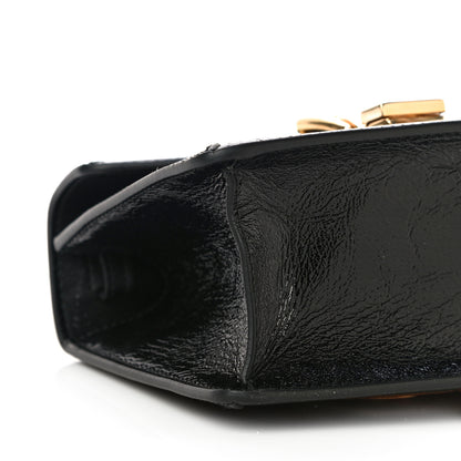 Gucci Velvet GG Monogram Web Mini Sylvie Top Handle Bag Brown Black Oro Vecchio 9 of 11