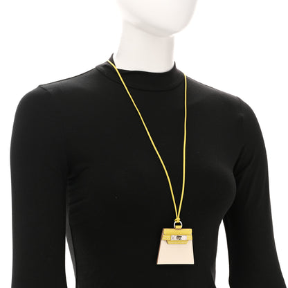 Hermes Swift Monpetit Small Kelly Pendant Necklace Nata Lime 2 of 6