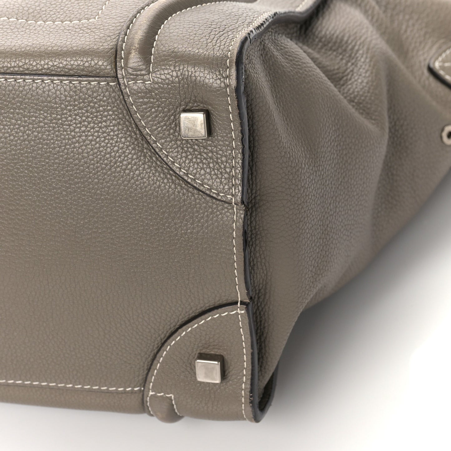 Drummed Calfskin Mini Luggage Bag Souris