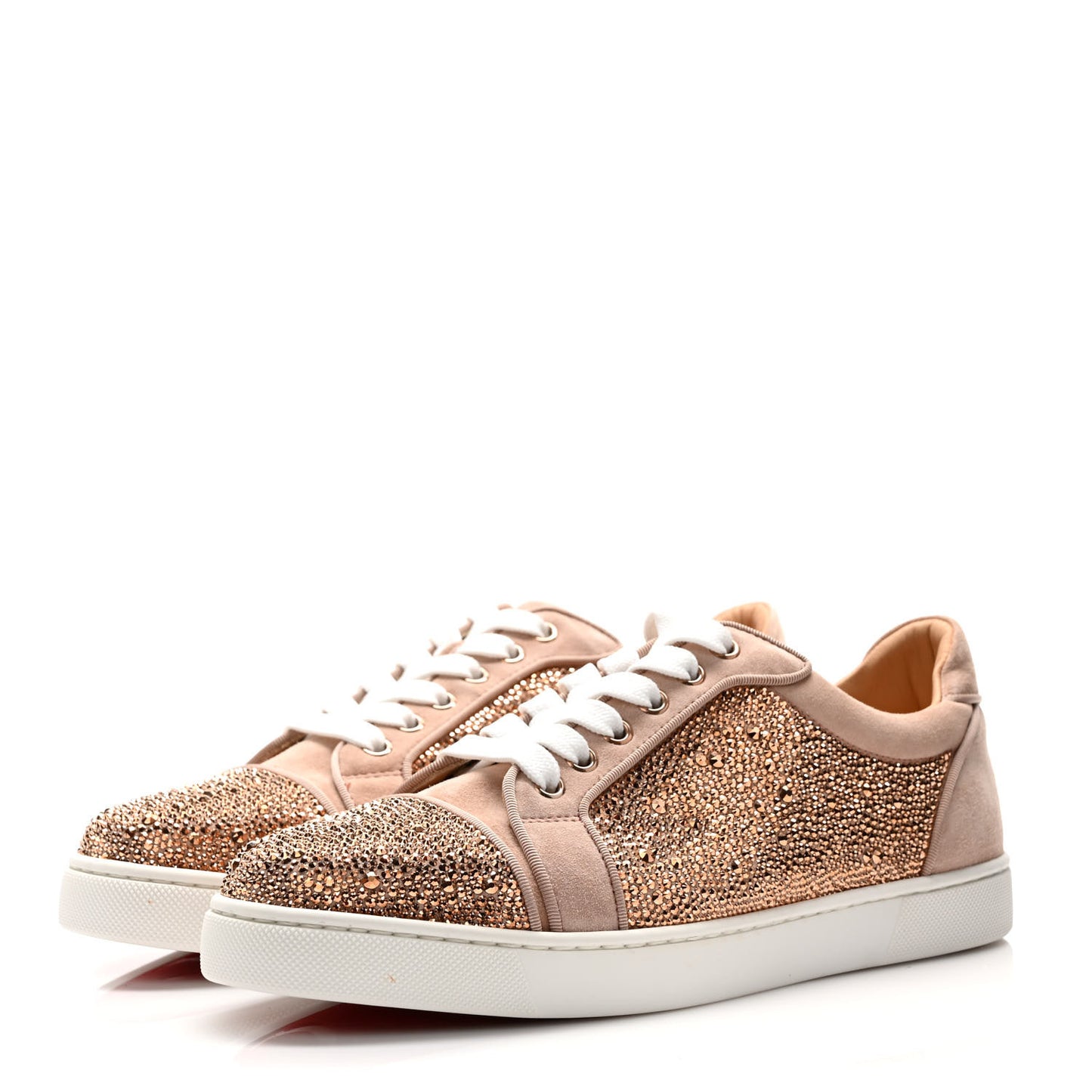 Veau Velours Calfskin Crystal Womens Viera Flat Sneakers 39 Antoinette