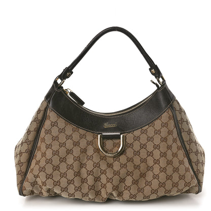 Gucci Monogram Large D Gold Hobo Dark Brown 1 of 12