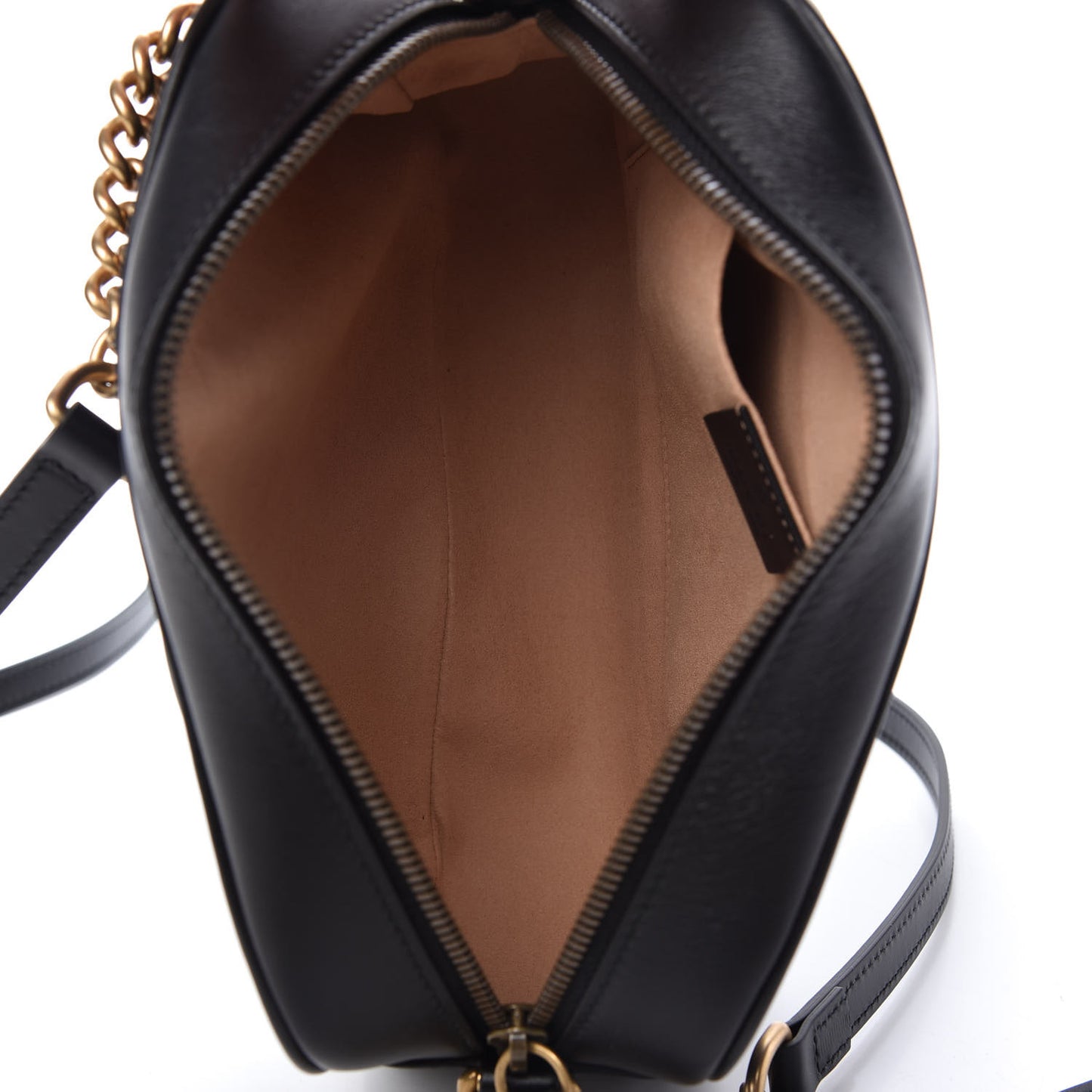 Calfskin Matelasse Small GG Marmont Chain Shoulder Bag Black