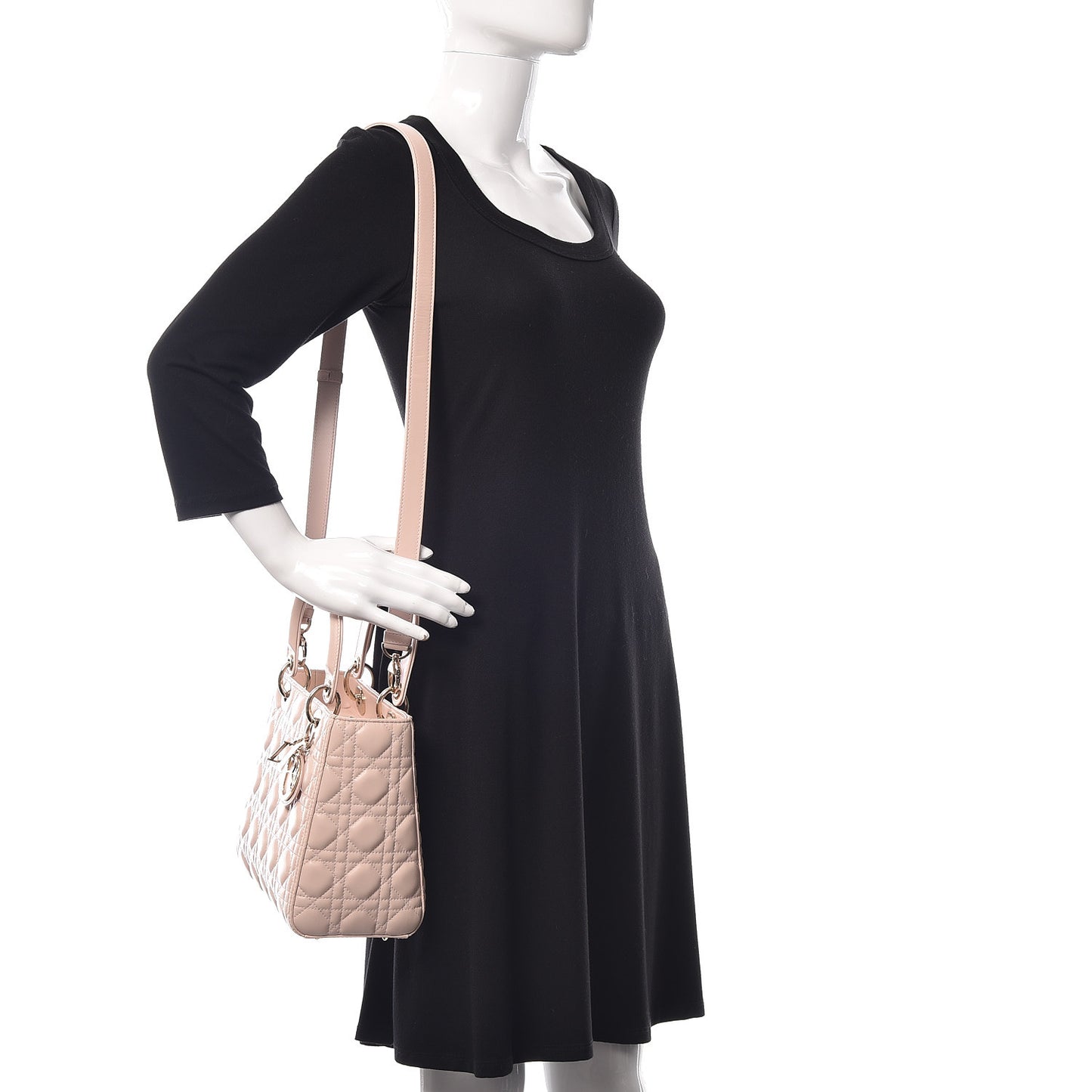 Lambskin Cannage Medium Lady Dior Light Pink