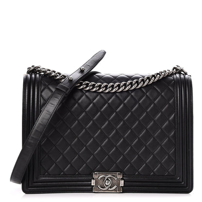 Chanel Lambskin Quilted Large Boy Flap Black 1 of 8