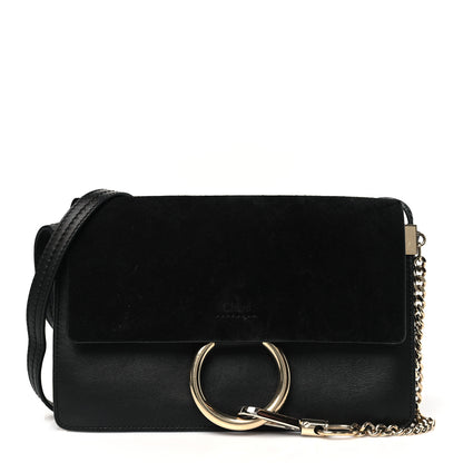 Chloe Suede Calfskin Small Faye Shoulder Bag Black 1 of 11