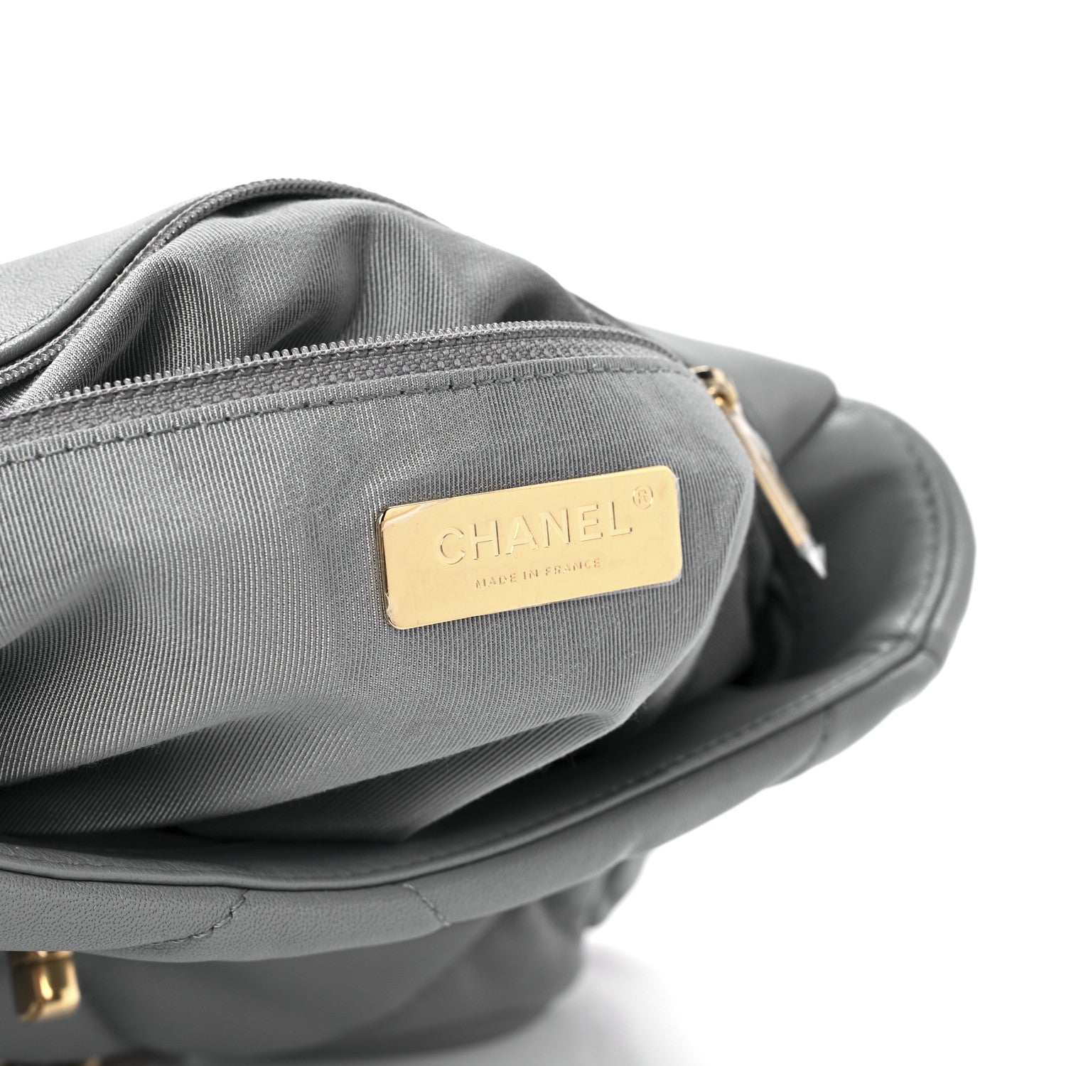 Chanel Goatskin Quilted Medium Chanel 19 Flap Grey 6 of 11