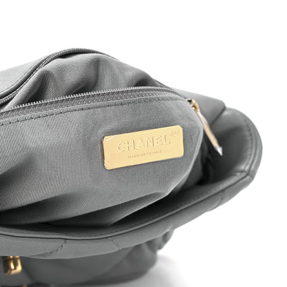 Chanel Goatskin Quilted Medium Chanel 19 Flap Grey 6 of 11