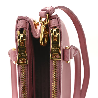 Prada Saffiano Mini Galleria Double Zip Tote Petalo 12 of 14