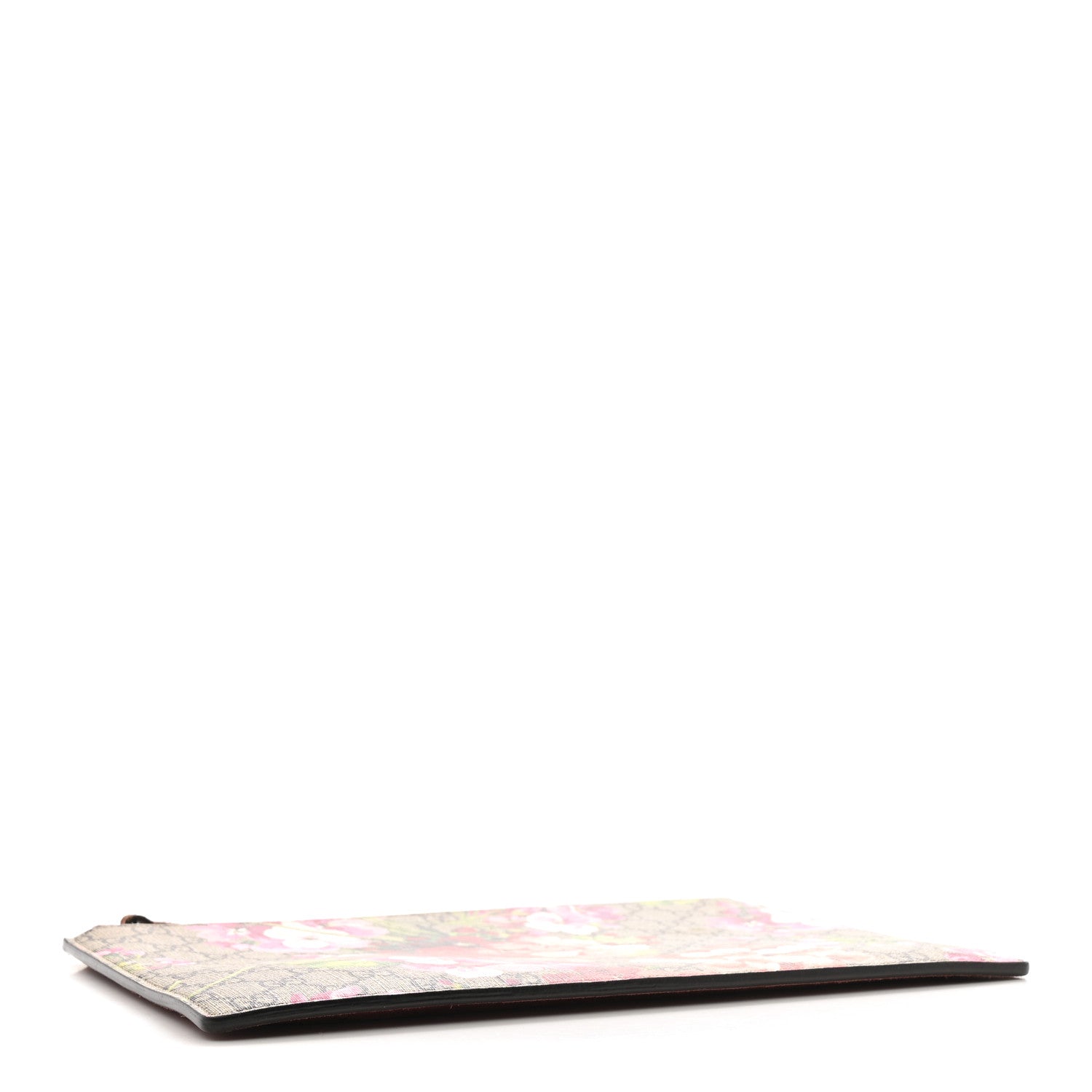 Gucci GG Supreme Monogram Blooms Suede Large Zip Pouch Beige Multicolor Dry Rose 4 of 10
