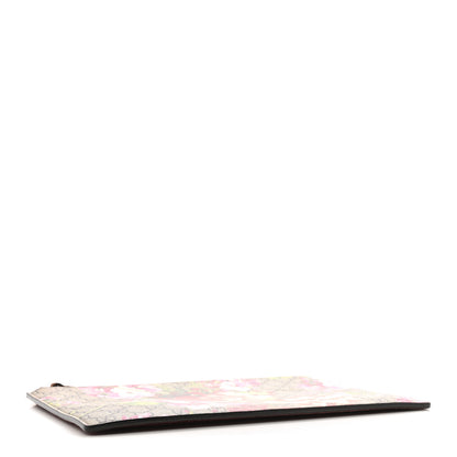 Gucci GG Supreme Monogram Blooms Suede Large Zip Pouch Beige Multicolor Dry Rose 4 of 10