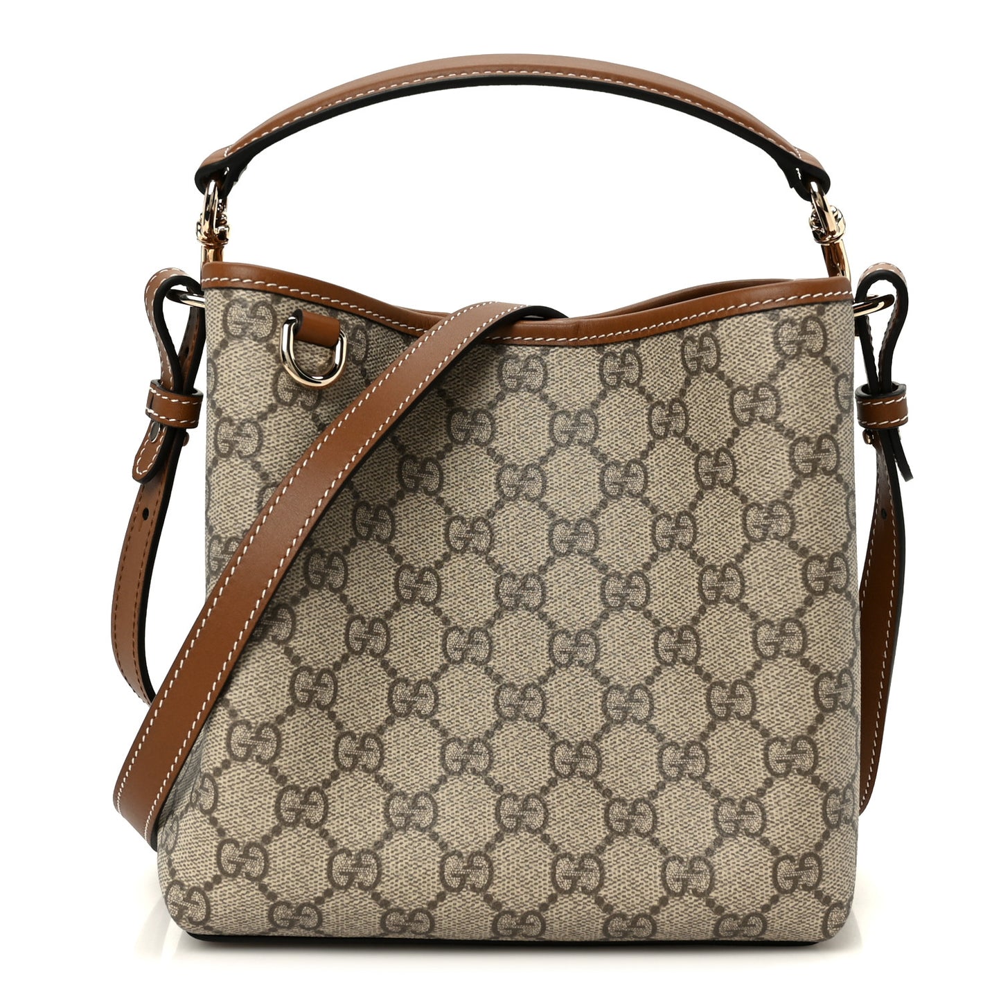 GG Supreme Monogram Emblem Small Shoulder Bag Beige Ebony Sundial