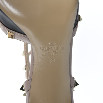 Valentino Garavani Calfskin Nappa Rockstud Ankle Strap 65mm Pumps 38 Black Poudre 7 of 8