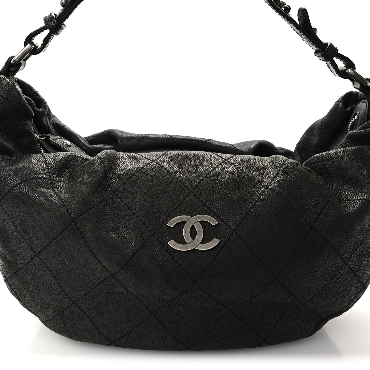 Chanel Caviar Stitched Outdoor Ligne Hobo Black 8 of 10