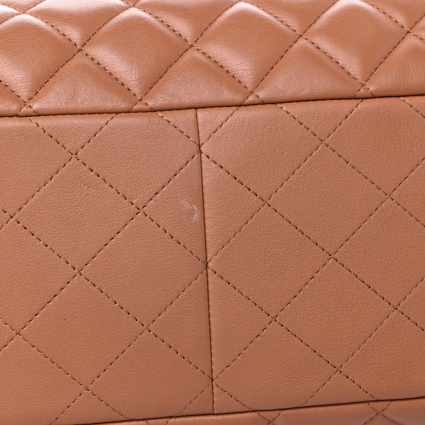 Caviar Quilted Large Shopping Tote Dark Beige