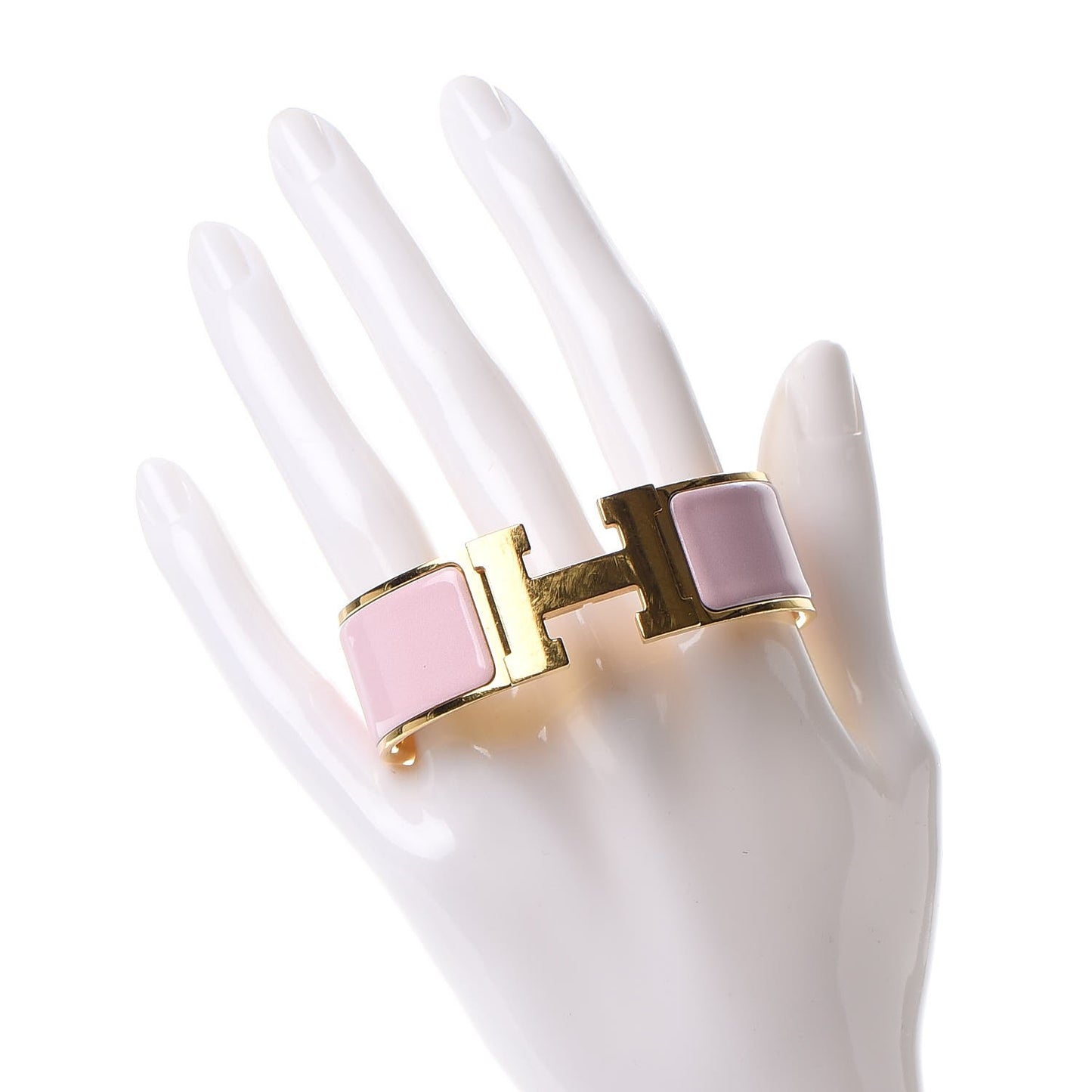 Enamel Wide Clic Clac H Bracelet PM Rose Dragee