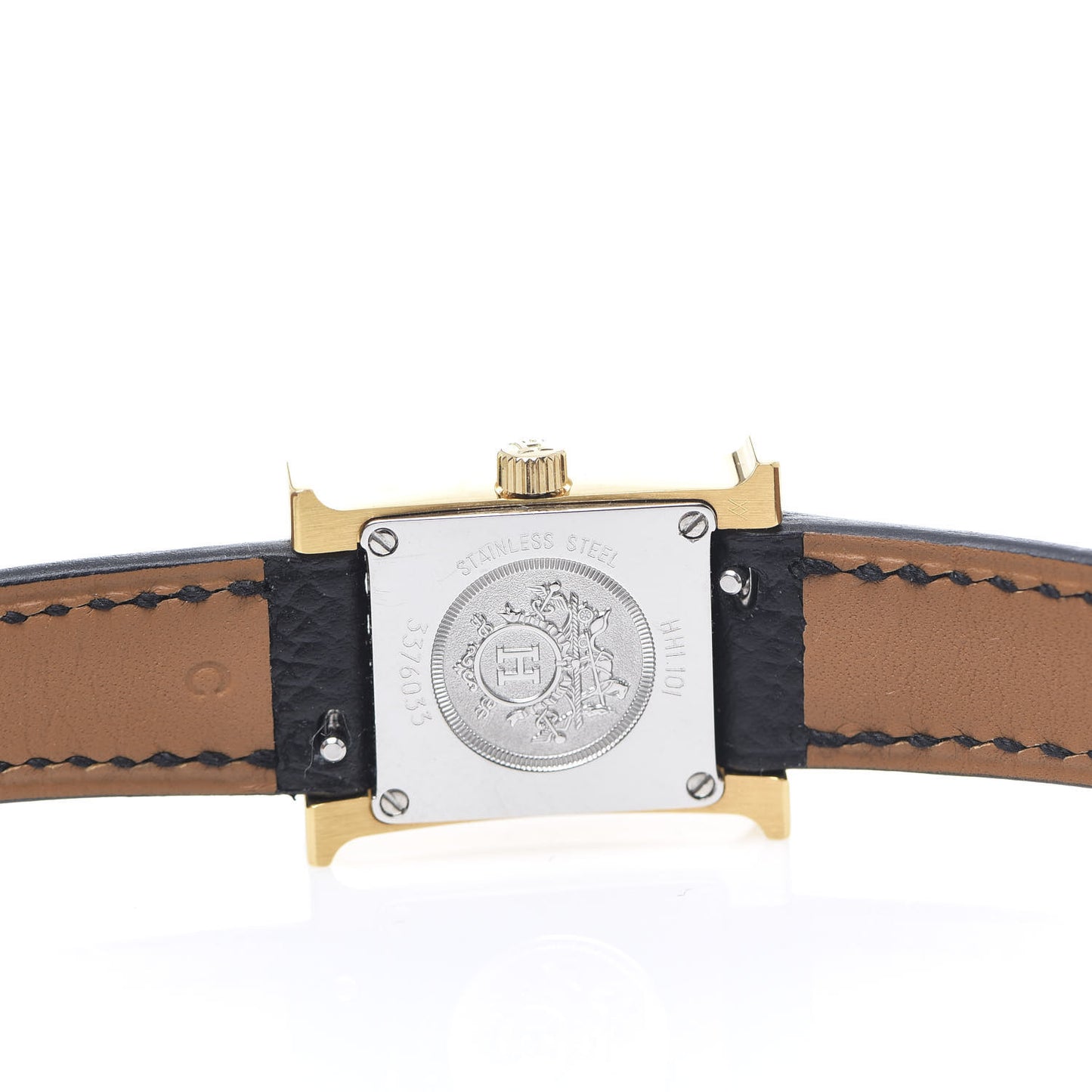 Stainless Steel Epsom 17.2mm Heure H Hour Quartz Watch Noir