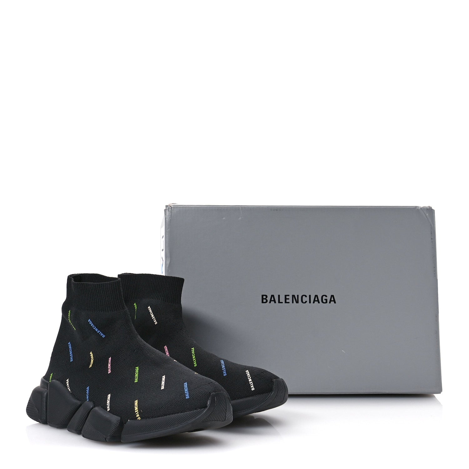 Balenciaga Technical 3D Recycled Knit Womens Speed 2.0 Sneakers 37 Black Multicolor 8 of 10