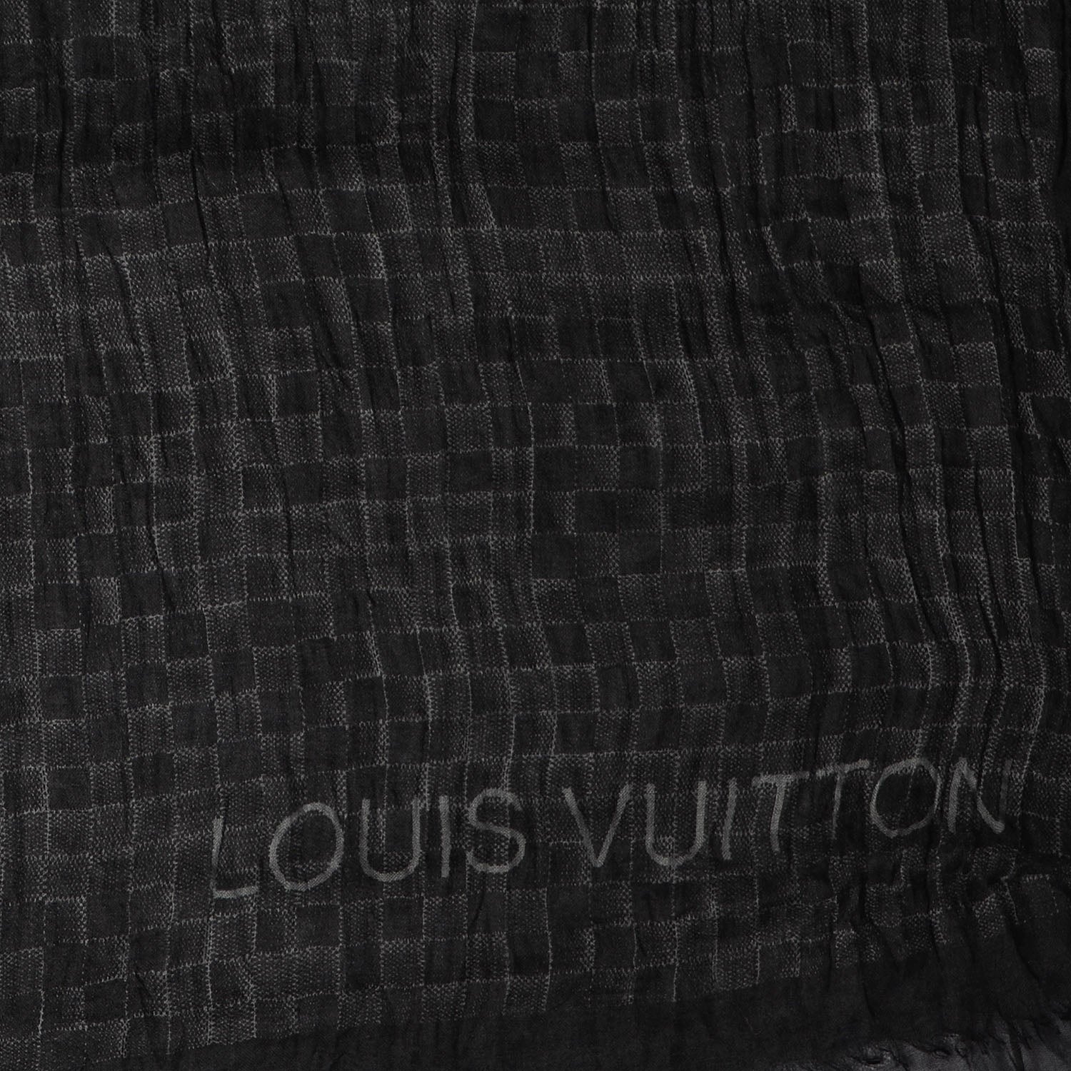 Louis Vuitton Cashmere Silk Damier Etole Stole Black 5 of 7