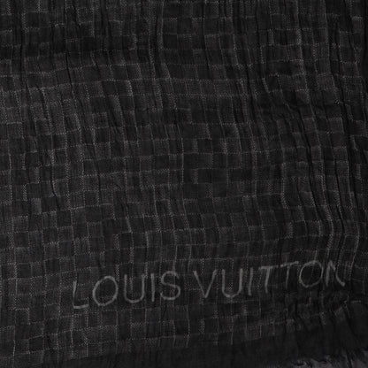 Louis Vuitton Cashmere Silk Damier Etole Stole Black 5 of 7