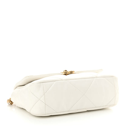 Chanel Goatskin Quilted Medium Chanel 19 Flap White 4 of 12