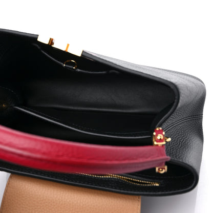 Louis Vuitton Taurillon Capucines MM Black Arizona Beige Ruby Red 5 of 8
